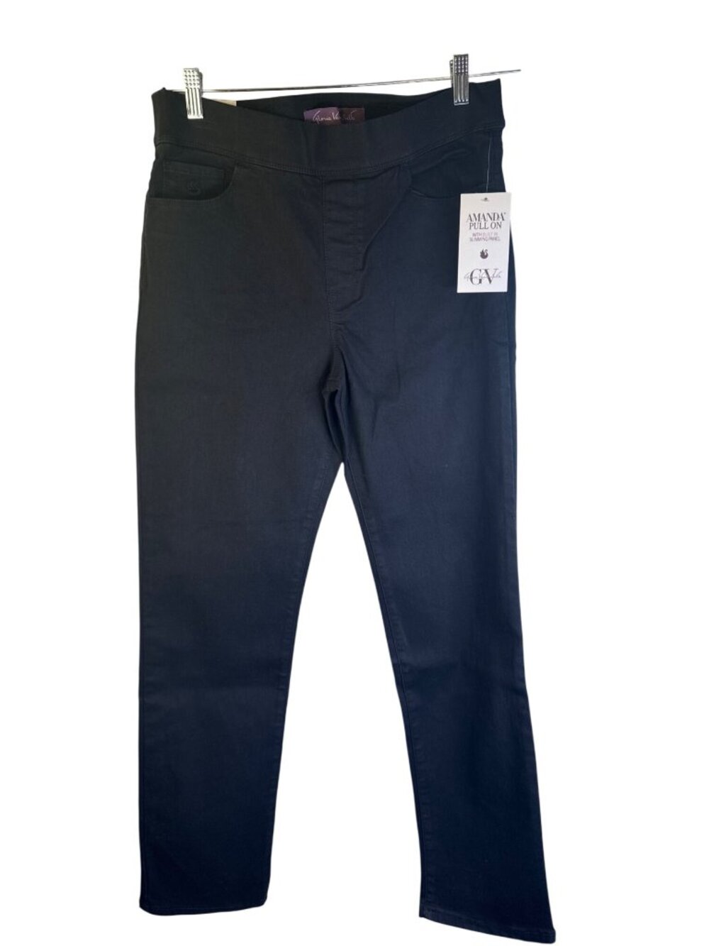 New Gloria Vanderbilt Size 10 Amanda Black Pull-On Slimming Stretch Pants - Picture 2 of 14